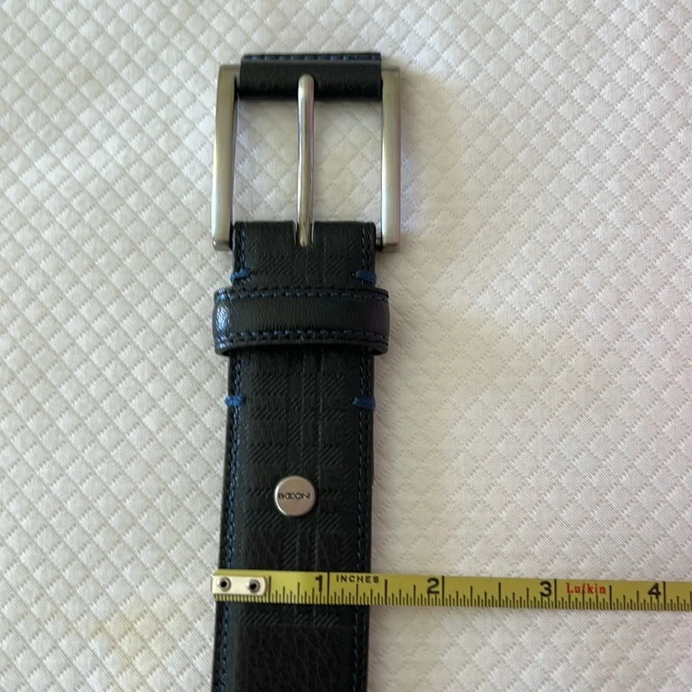 40” BOCONI Nashville Black Leather Mens Belt 40/100 NWOT